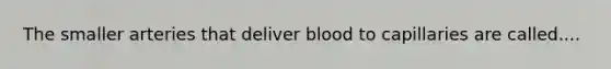 The smaller arteries that deliver blood to capillaries are called....