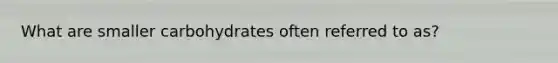 What are smaller carbohydrates often referred to as?