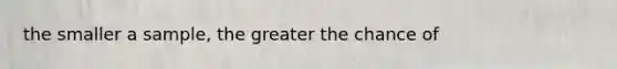 the smaller a sample, the greater the chance of