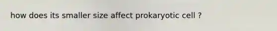 how does its smaller size affect prokaryotic cell ?