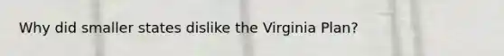 Why did smaller states dislike the Virginia Plan?