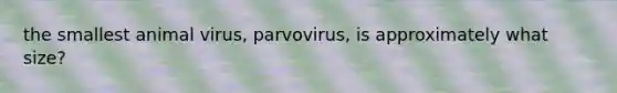 the smallest animal virus, parvovirus, is approximately what size?