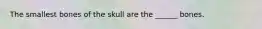 The smallest bones of the skull are the ______ bones.
