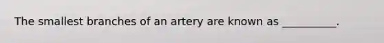 The smallest branches of an artery are known as __________.