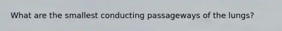 What are the smallest conducting passageways of the lungs?