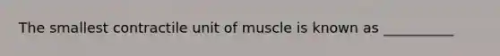 The smallest contractile unit of muscle is known as __________