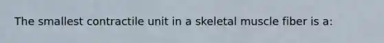 The smallest contractile unit in a skeletal muscle fiber is a: