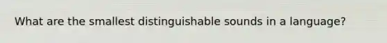 What are the smallest distinguishable sounds in a language?