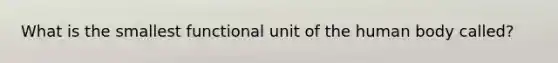 What is the smallest functional unit of the human body called?