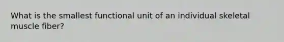 What is the smallest functional unit of an individual skeletal muscle fiber?