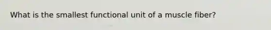 What is the smallest functional unit of a muscle fiber?