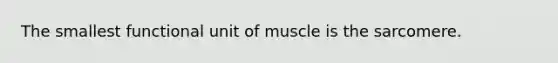 The smallest functional unit of muscle is the sarcomere.