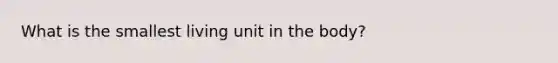 What is the smallest living unit in the body?