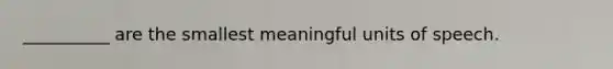 __________ are the smallest meaningful units of speech.