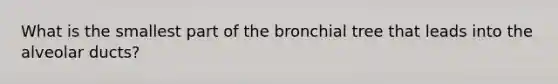 What is the smallest part of the bronchial tree that leads into the alveolar ducts?