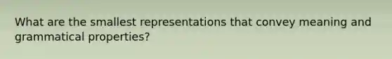 What are the smallest representations that convey meaning and grammatical properties?