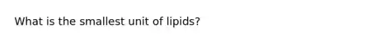 What is the smallest unit of lipids?