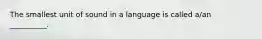 The smallest unit of sound in a language is called a/an __________.