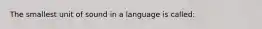 The smallest unit of sound in a language is called: