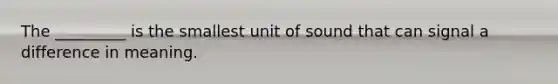 The _________ is the smallest unit of sound that can signal a difference in meaning.