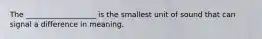 The ___________________ is the smallest unit of sound that can signal a difference in meaning.