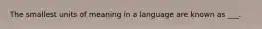 The smallest units of meaning in a language are known as ___.