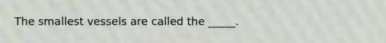 The smallest vessels are called the _____.