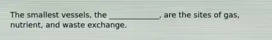 The smallest vessels, the _____________, are the sites of gas, nutrient, and waste exchange.