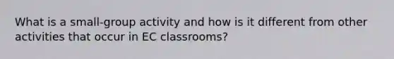 What is a small-group activity and how is it different from other activities that occur in EC classrooms?