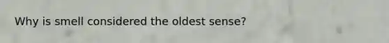Why is smell considered the oldest sense?