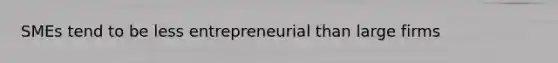 SMEs tend to be less entrepreneurial than large firms