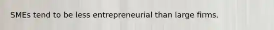 SMEs tend to be less entrepreneurial than large firms.