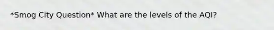 *Smog City Question* What are the levels of the AQI?
