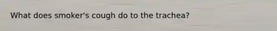 What does smoker's cough do to the trachea?