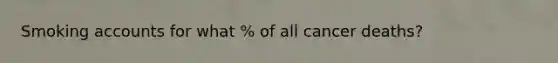 Smoking accounts for what % of all cancer deaths?