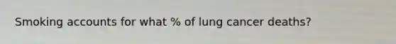 Smoking accounts for what % of lung cancer deaths?