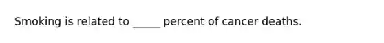 Smoking is related to _____ percent of cancer deaths.