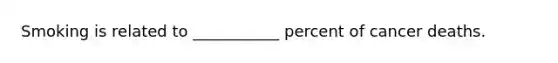 Smoking is related to ___________ percent of cancer deaths.