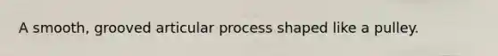 A smooth, grooved articular process shaped like a pulley.