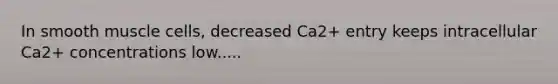 In smooth muscle cells, decreased Ca2+ entry keeps intracellular Ca2+ concentrations low.....