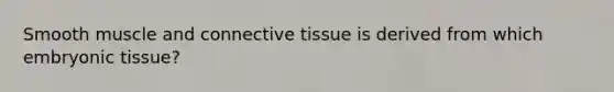 Smooth muscle and <a href='https://www.questionai.com/knowledge/kYDr0DHyc8-connective-tissue' class='anchor-knowledge'>connective tissue</a> is derived from which embryonic tissue?