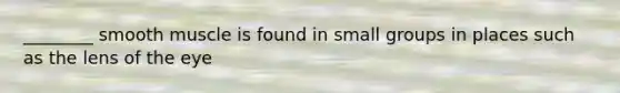 ________ smooth muscle is found in small groups in places such as the lens of the eye