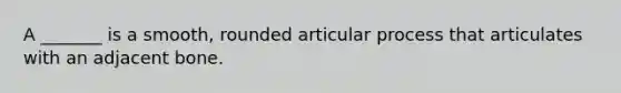 A _______ is a smooth, rounded articular process that articulates with an adjacent bone.