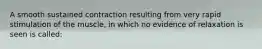 A smooth sustained contraction resulting from very rapid stimulation of the muscle, in which no evidence of relaxation is seen is called: