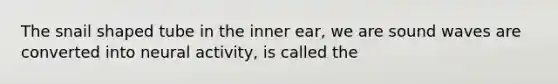 The snail shaped tube in the inner ear, we are sound waves are converted into neural activity, is called the