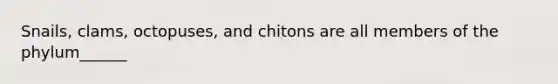 Snails, clams, octopuses, and chitons are all members of the phylum______