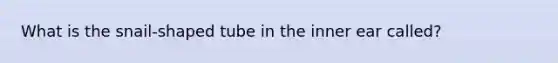 What is the snail-shaped tube in the inner ear called?