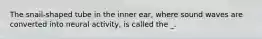 The snail-shaped tube in the inner ear, where sound waves are converted into neural activity, is called the _.