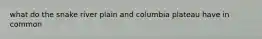 what do the snake river plain and columbia plateau have in common