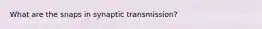 What are the snaps in synaptic transmission?